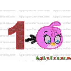 Stella Angry Birds Applique Embroidery Design Birthday Number 1