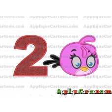 Stella Angry Birds Applique Embroidery Design Birthday Number 2