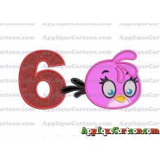 Stella Angry Birds Applique Embroidery Design Birthday Number 6