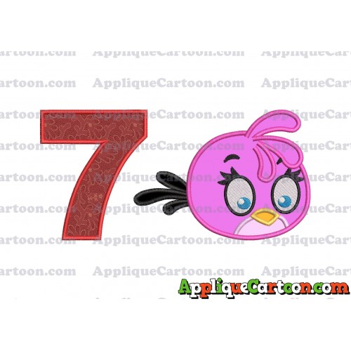 Stella Angry Birds Applique Embroidery Design Birthday Number 7