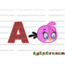 Stella Angry Birds Applique Embroidery Design With Alphabet A