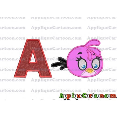 Stella Angry Birds Applique Embroidery Design With Alphabet A
