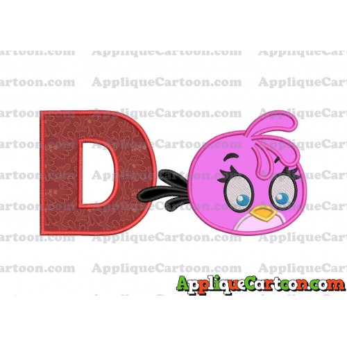 Stella Angry Birds Applique Embroidery Design With Alphabet D