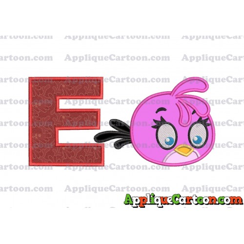 Stella Angry Birds Applique Embroidery Design With Alphabet E