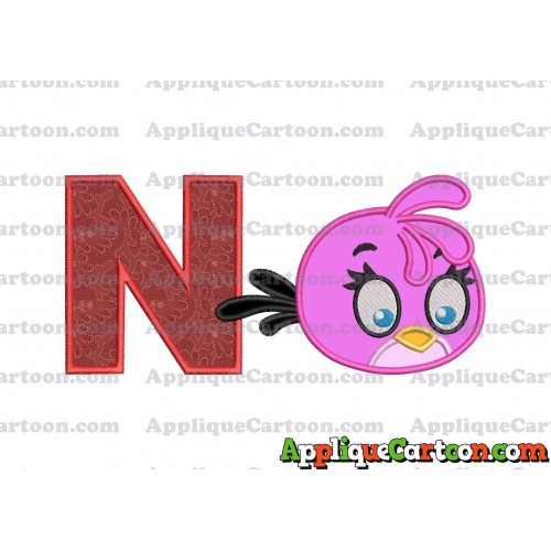 Stella Angry Birds Applique Embroidery Design With Alphabet N