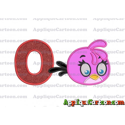 Stella Angry Birds Applique Embroidery Design With Alphabet O