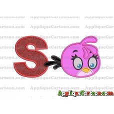 Stella Angry Birds Applique Embroidery Design With Alphabet S