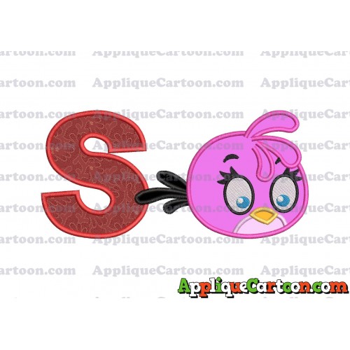 Stella Angry Birds Applique Embroidery Design With Alphabet S