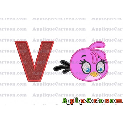 Stella Angry Birds Applique Embroidery Design With Alphabet V