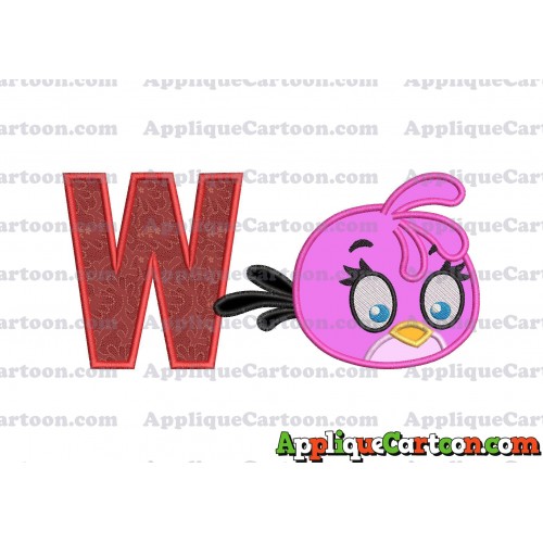 Stella Angry Birds Applique Embroidery Design With Alphabet W