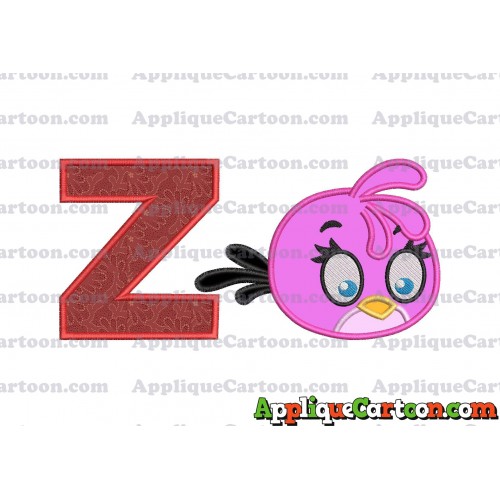 Stella Angry Birds Applique Embroidery Design With Alphabet Z