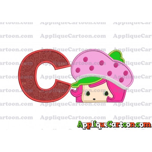 Strawberry Shortcake Applique Embroidery Design With Alphabet C
