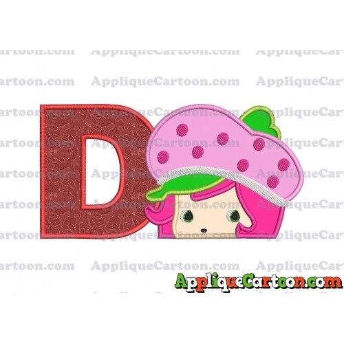 Strawberry Shortcake Applique Embroidery Design With Alphabet D