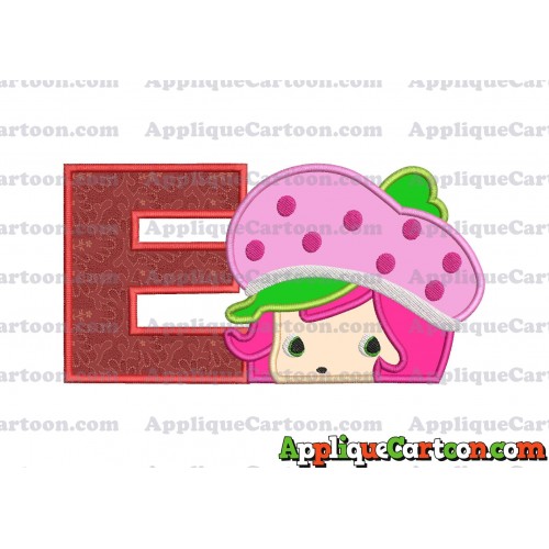 Strawberry Shortcake Applique Embroidery Design With Alphabet E