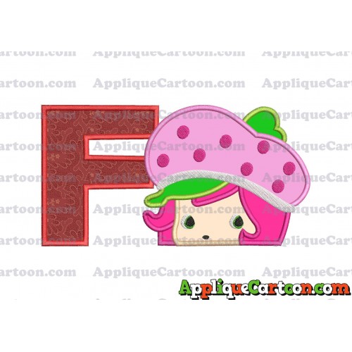 Strawberry Shortcake Applique Embroidery Design With Alphabet F