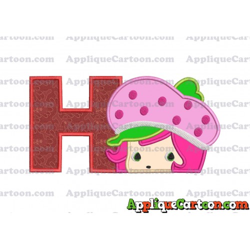 Strawberry Shortcake Applique Embroidery Design With Alphabet H