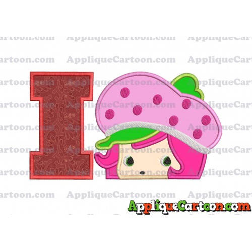 Strawberry Shortcake Applique Embroidery Design With Alphabet I
