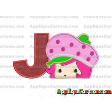 Strawberry Shortcake Applique Embroidery Design With Alphabet J