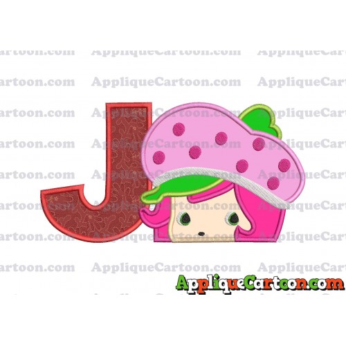 Strawberry Shortcake Applique Embroidery Design With Alphabet J