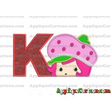 Strawberry Shortcake Applique Embroidery Design With Alphabet K