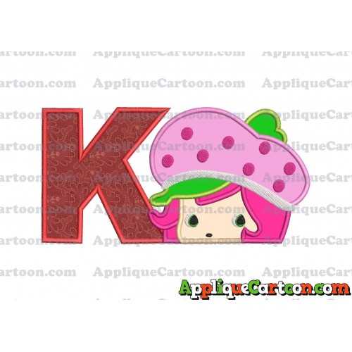 Strawberry Shortcake Applique Embroidery Design With Alphabet K