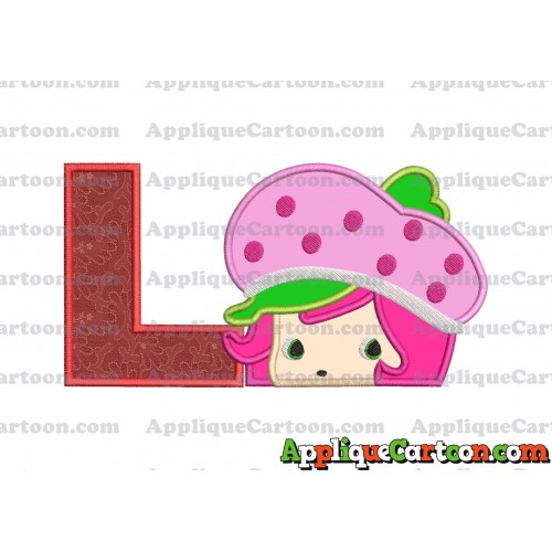 Strawberry Shortcake Applique Embroidery Design With Alphabet L