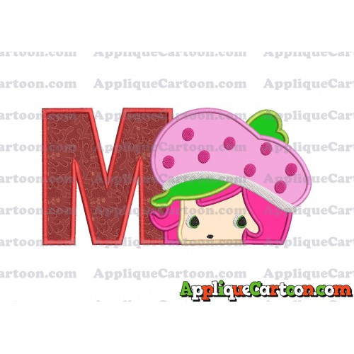 Strawberry Shortcake Applique Embroidery Design With Alphabet M