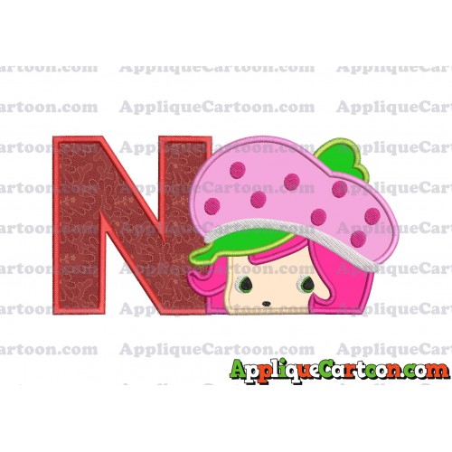 Strawberry Shortcake Applique Embroidery Design With Alphabet N