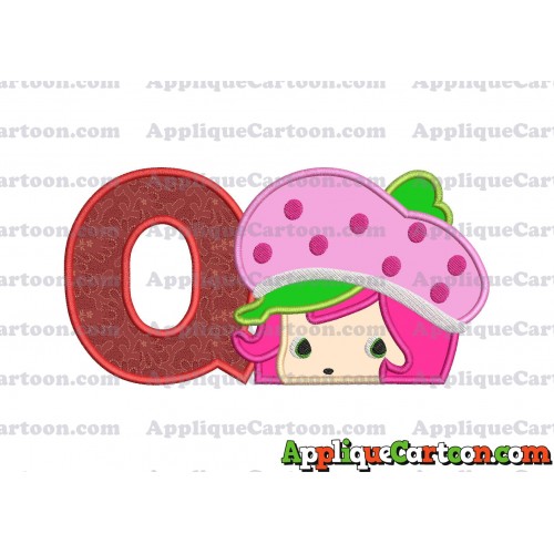 Strawberry Shortcake Applique Embroidery Design With Alphabet Q