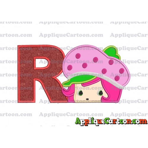 Strawberry Shortcake Applique Embroidery Design With Alphabet R