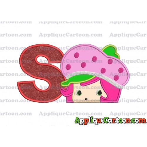 Strawberry Shortcake Applique Embroidery Design With Alphabet S