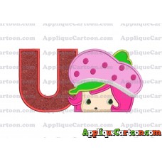 Strawberry Shortcake Applique Embroidery Design With Alphabet U