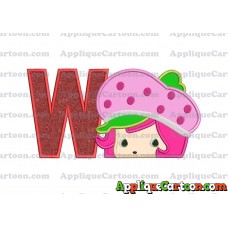 Strawberry Shortcake Applique Embroidery Design With Alphabet W