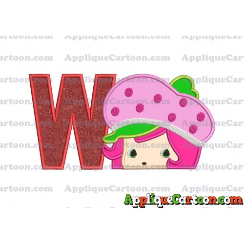 Strawberry Shortcake Applique Embroidery Design With Alphabet W