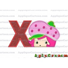 Strawberry Shortcake Applique Embroidery Design With Alphabet X