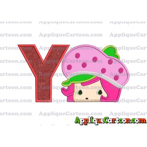 Strawberry Shortcake Applique Embroidery Design With Alphabet Y