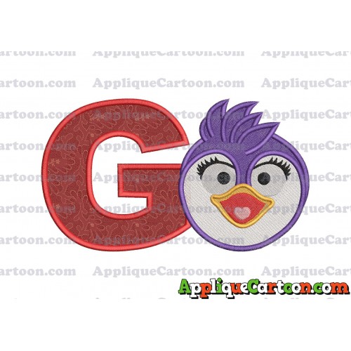Summer Penguin Muppet Baby Head 01 Applique Embroidery Design 2 With Alphabet G