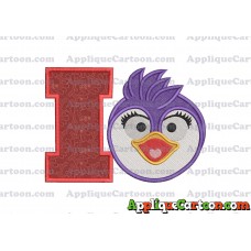 Summer Penguin Muppet Baby Head 01 Applique Embroidery Design 2 With Alphabet I