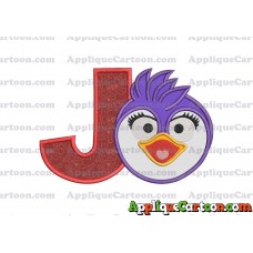 Summer Penguin Muppet Baby Head 01 Applique Embroidery Design With Alphabet J