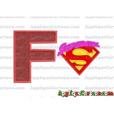 SuperGirl Applique 02 Embroidery Design With Alphabet F