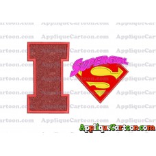 SuperGirl Applique 02 Embroidery Design With Alphabet I