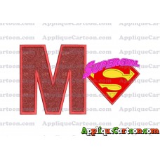 SuperGirl Applique 02 Embroidery Design With Alphabet M