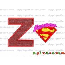 SuperGirl Applique 02 Embroidery Design With Alphabet Z