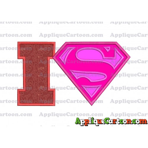 SuperGirl Applique Embroidery Design With Alphabet I