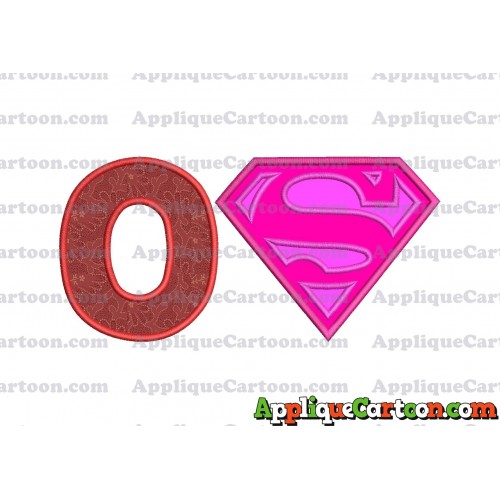 SuperGirl Applique Embroidery Design With Alphabet O