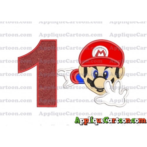 Super Mario Applique 02 Embroidery Design Birthday Number 1