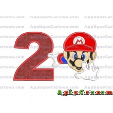 Super Mario Applique 02 Embroidery Design Birthday Number 2