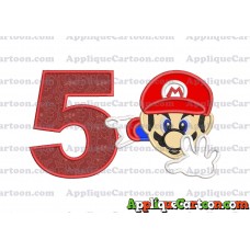 Super Mario Applique 02 Embroidery Design Birthday Number 5