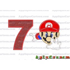 Super Mario Applique 02 Embroidery Design Birthday Number 7