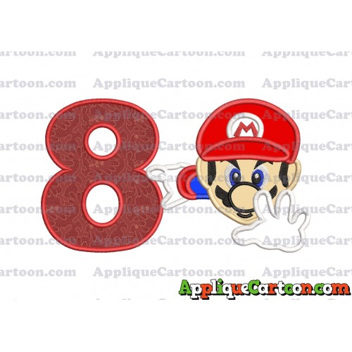 Super Mario Applique 02 Embroidery Design Birthday Number 8